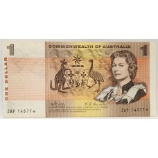 AUSTRALIA 1969 . ONE 1 DOLLAR BANKNOTE . PHILLIPS/RANDALL . STAR NOTE